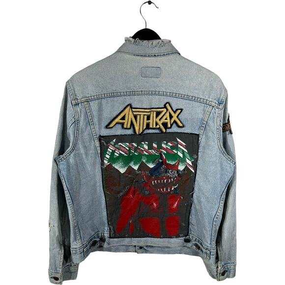 Vintage Anthrax Metallica Harley Davidson Denim Jacket - Picture 3 of 4